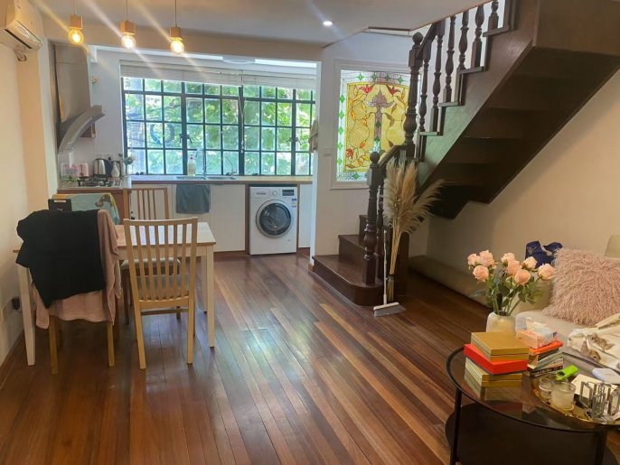 1 br near L2/L7 jing'an temple station+floor heating+terrace